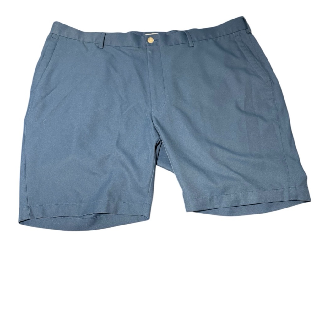 Peter Millar Tour Fit Golf Shorts Blue Flat Front Casual Polyester 40 8” Inseam
